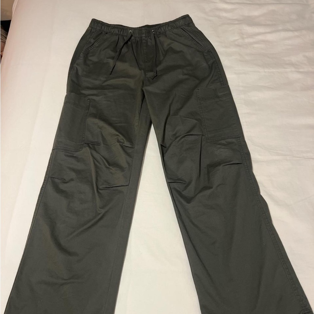 No Boundaries Women's Dark Green Wide Leg Pants